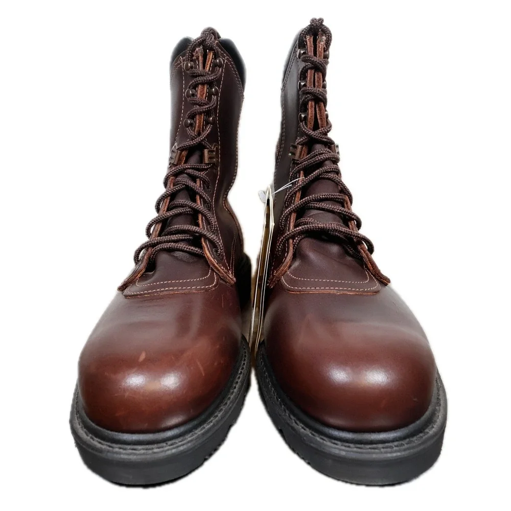 Red Wing 978 Work Boots Mens 9.5 D Brown Leather Vibram Made in USA New